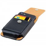 Wholesale iPhone 7 Plus size Vertical Credit Card 360 Belt Clip Pouch (Black)